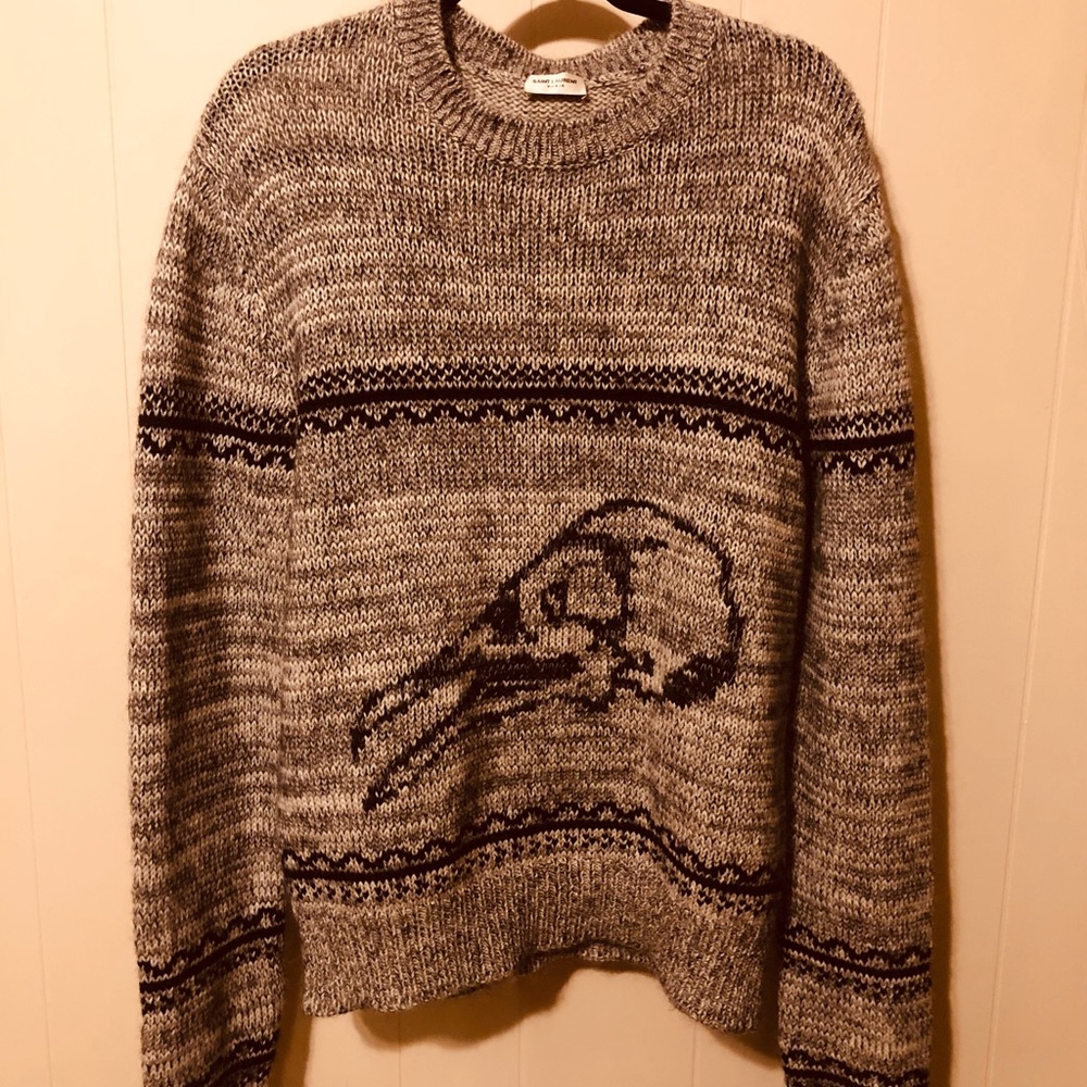 Saint Laurent Raven Skull Sweater - Picture 2 of 5